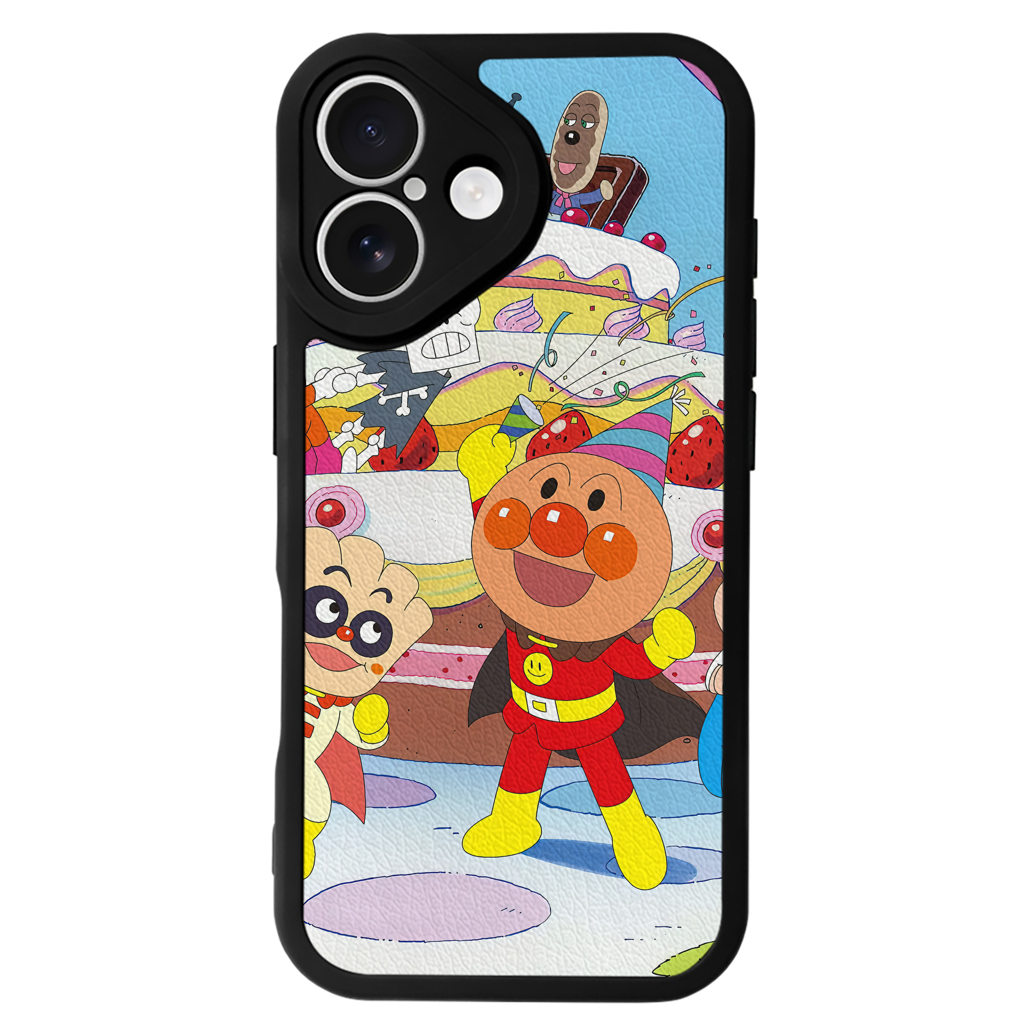 （画像用） アンパンマン Anpanman 【iPhone 16シリーズ対応】シリコンスマホケース（レザー調） 材質：シリコン